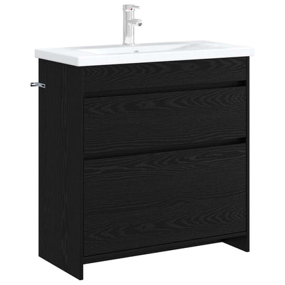 vidaXL Bathroom Under Sink Cabinet Black Oak 78.5 x 37.5 x 81 cm
