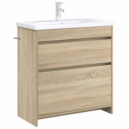 vidaXL Bathroom Under Sink Cabinet Sonoma Oak 78.5 x 37.5 x 81 cm