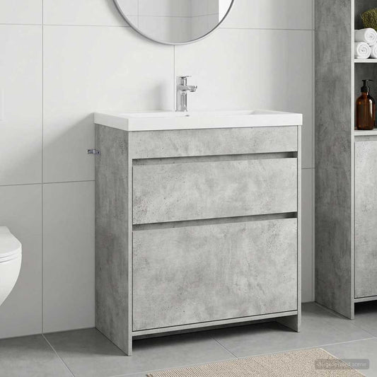 vidaXL Bathroom Under Sink Cabinet Concrete Grey 78.5 x 37.5 x 81 cm