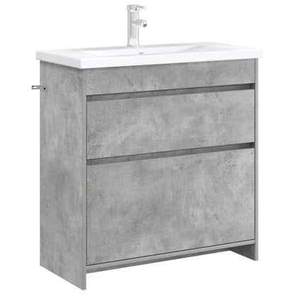 vidaXL Bathroom Under Sink Cabinet Concrete Grey 78.5 x 37.5 x 81 cm