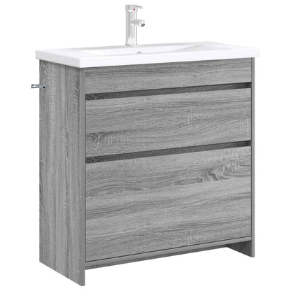 vidaXL Bathroom Under Sink Cabinet Grey Sonoma 78.5 x 37.5 x 81 cm