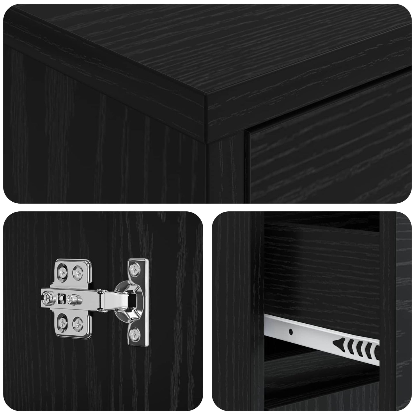 vidaXL Bathroom Cabinet Black Oak 35 x 36.5 x 85 cm Engineered Wood