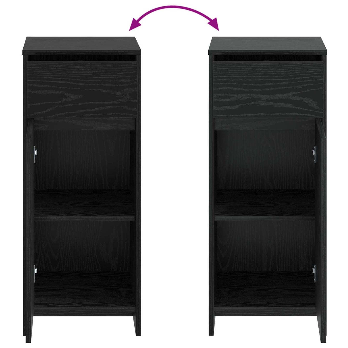 vidaXL Bathroom Cabinet Black Oak 35 x 36.5 x 85 cm Engineered Wood