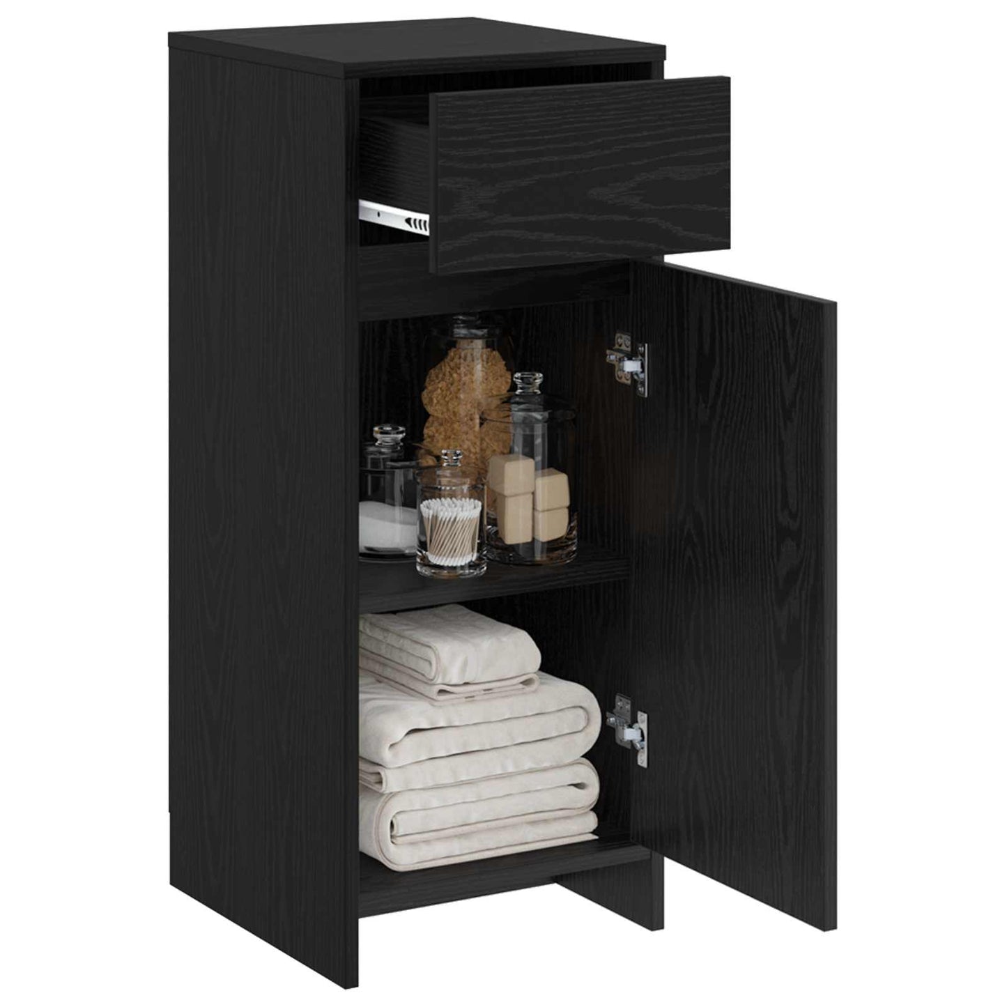 vidaXL Bathroom Cabinet Black Oak 35 x 36.5 x 85 cm Engineered Wood