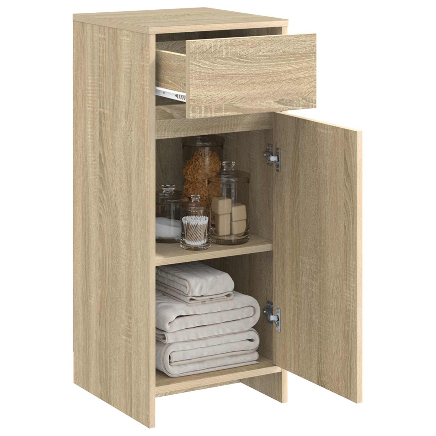 vidaXL Bathroom Cabinet Sonoma Oak 35 x 36.5 x 85 cm Engineered Wood