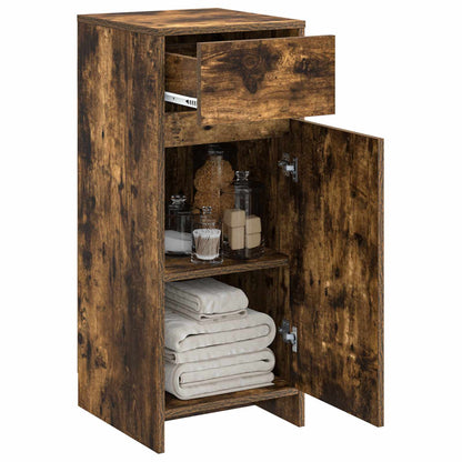 vidaXL Bathroom Cabinet Smoked Oak 35 x 36.5 x 85 cm Engineered Wood