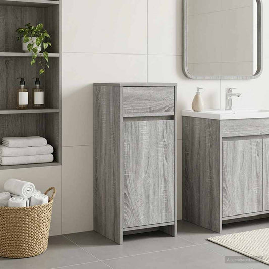 vidaXL Bathroom Cabinet Grey Sonoma 35 x 36.5 x 85 cm Engineered Wood