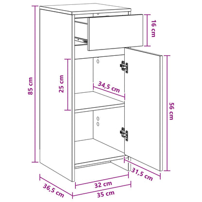vidaXL Bathroom Cabinet Grey Sonoma 35 x 36.5 x 85 cm Engineered Wood