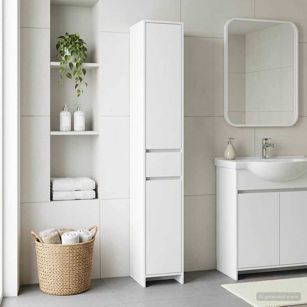 vidaXL Bathroom Cabinet White 30 x 33 x 190 cm Engineered Wood