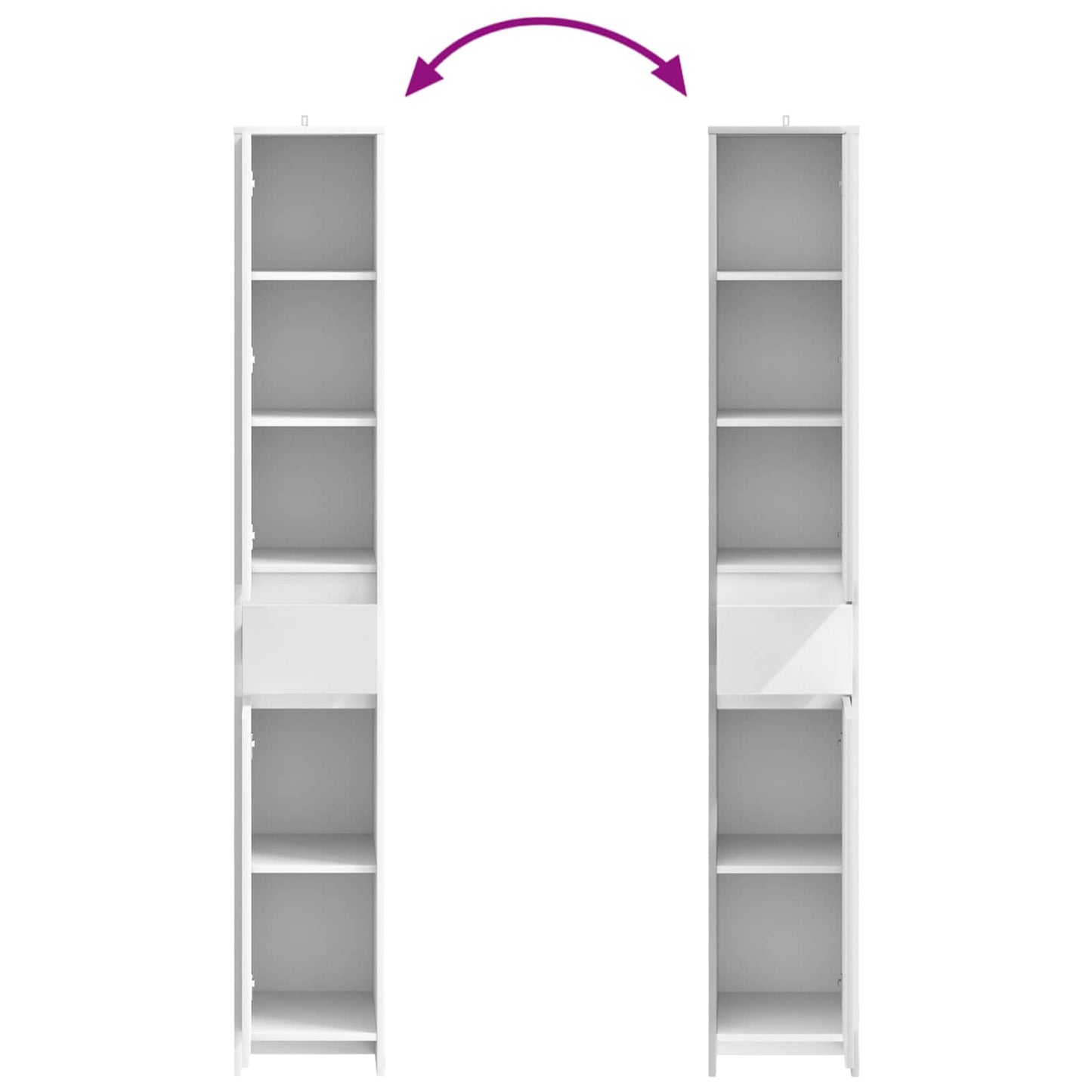 vidaXL Bathroom Cabinet White 30 x 33 x 190 cm Engineered Wood