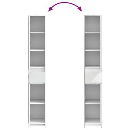 vidaXL Bathroom Cabinet White 30 x 33 x 190 cm Engineered Wood