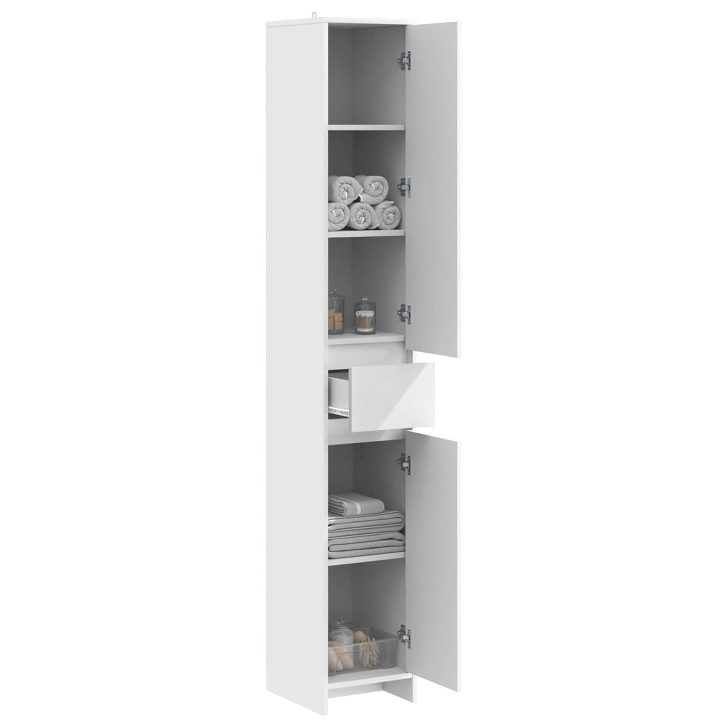 vidaXL Bathroom Cabinet White 30 x 33 x 190 cm Engineered Wood
