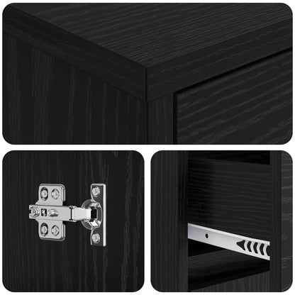 vidaXL Bathroom Cabinet Black Oak 30 x 33 x 190 cm Engineered Wood