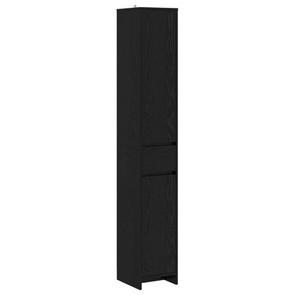 vidaXL Bathroom Cabinet Black Oak 30 x 33 x 190 cm Engineered Wood