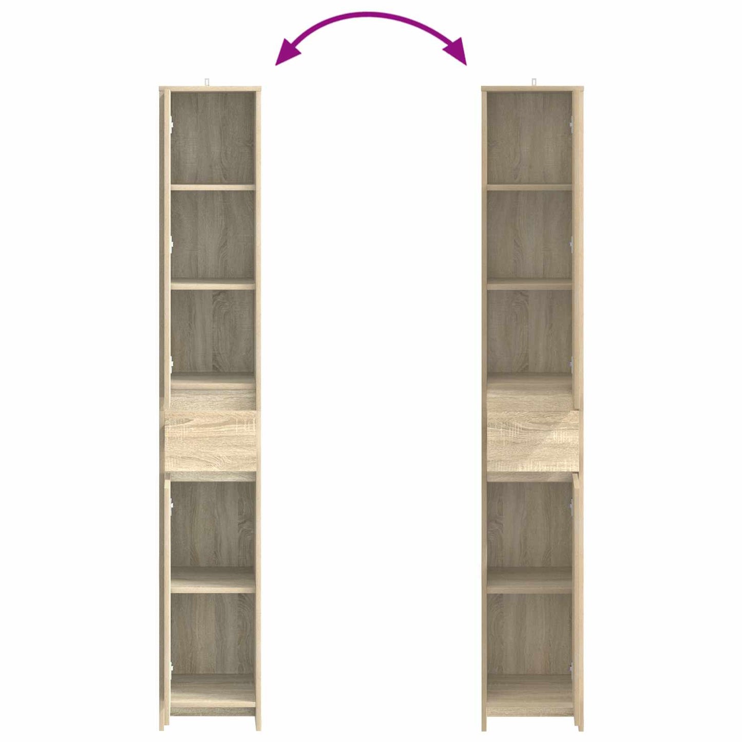 vidaXL Bathroom Cabinet Sonoma Oak 30 x 33 x 190 cm Engineered Wood