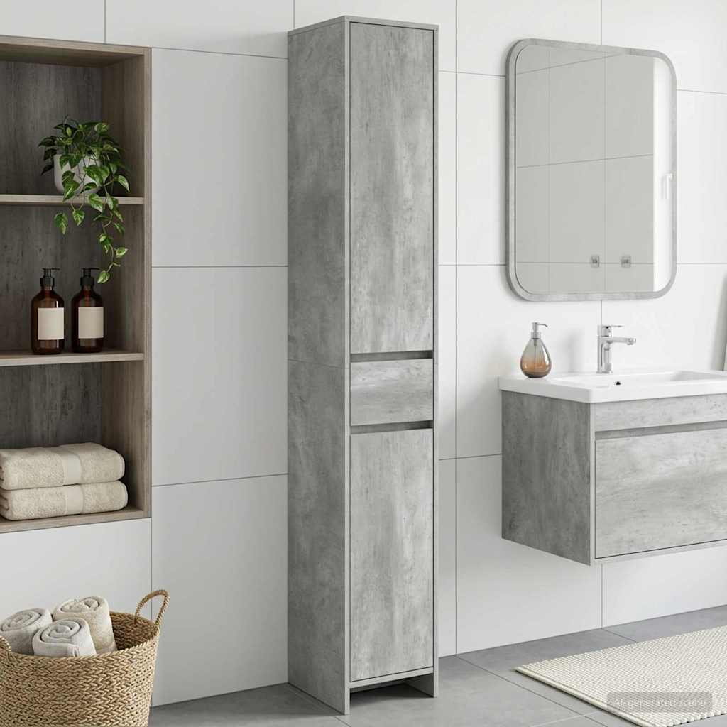 vidaXL Bathroom Cabinet Concrete Grey 30 x 33 x 190 cm Engineered Wood