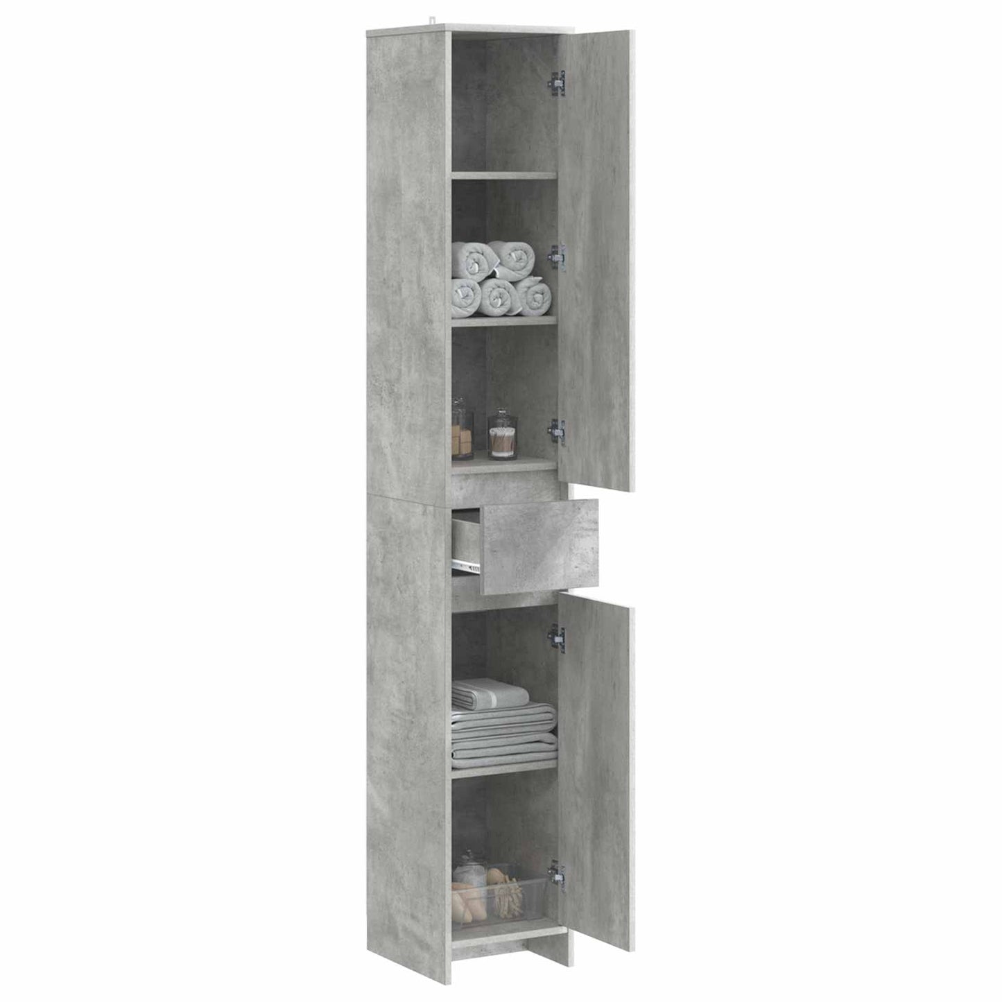 vidaXL Bathroom Cabinet Concrete Grey 30 x 33 x 190 cm Engineered Wood