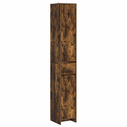 vidaXL Bathroom Cabinet Smoked Oak 30 x 33 x 190 cm Engineered Wood