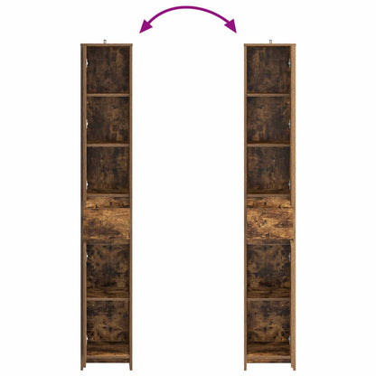 vidaXL Bathroom Cabinet Smoked Oak 30 x 33 x 190 cm Engineered Wood