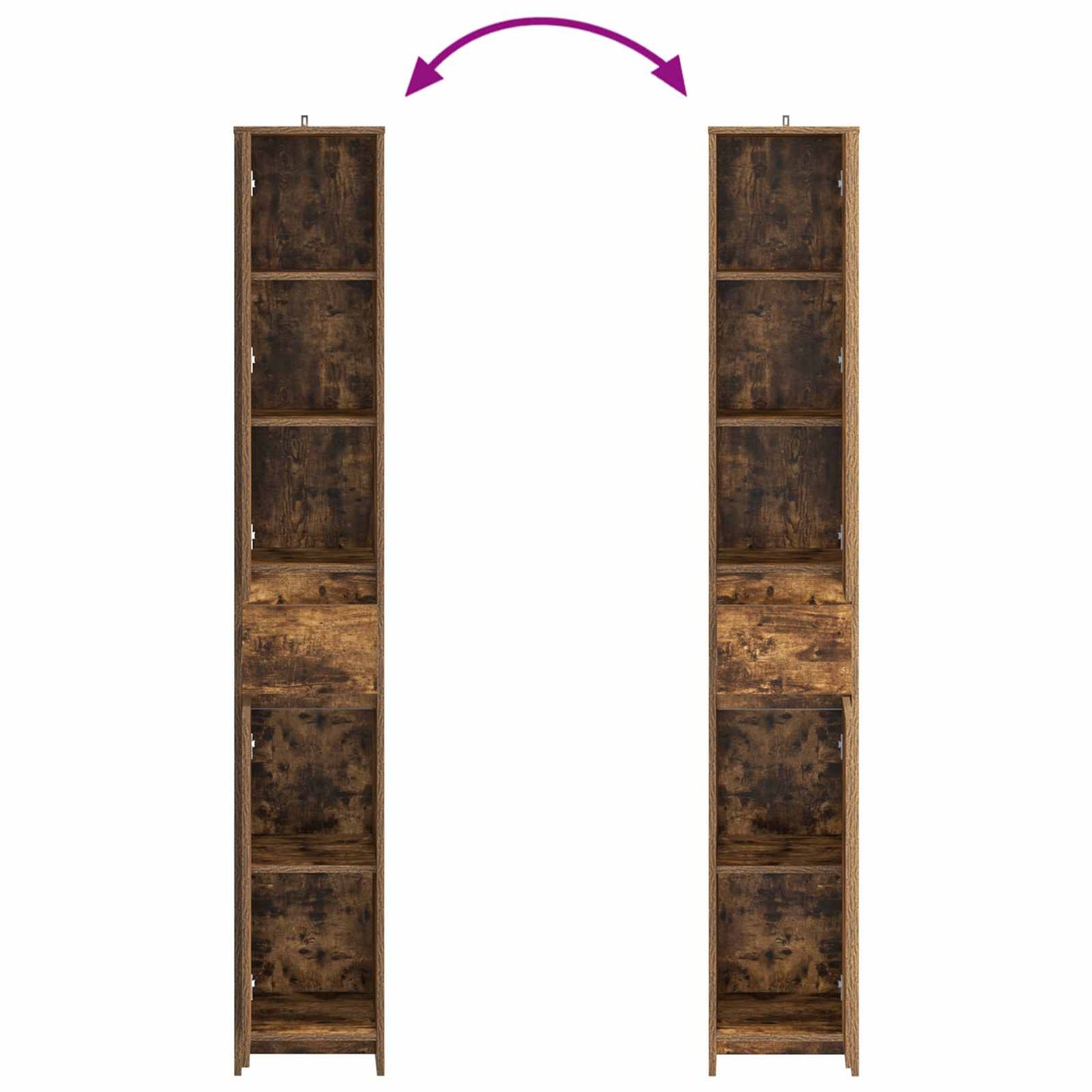 vidaXL Bathroom Cabinet Smoked Oak 30 x 33 x 190 cm Engineered Wood