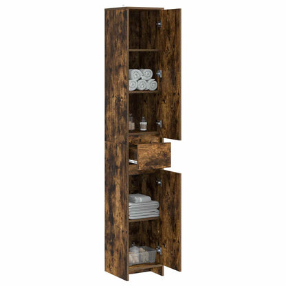 vidaXL Bathroom Cabinet Smoked Oak 30 x 33 x 190 cm Engineered Wood