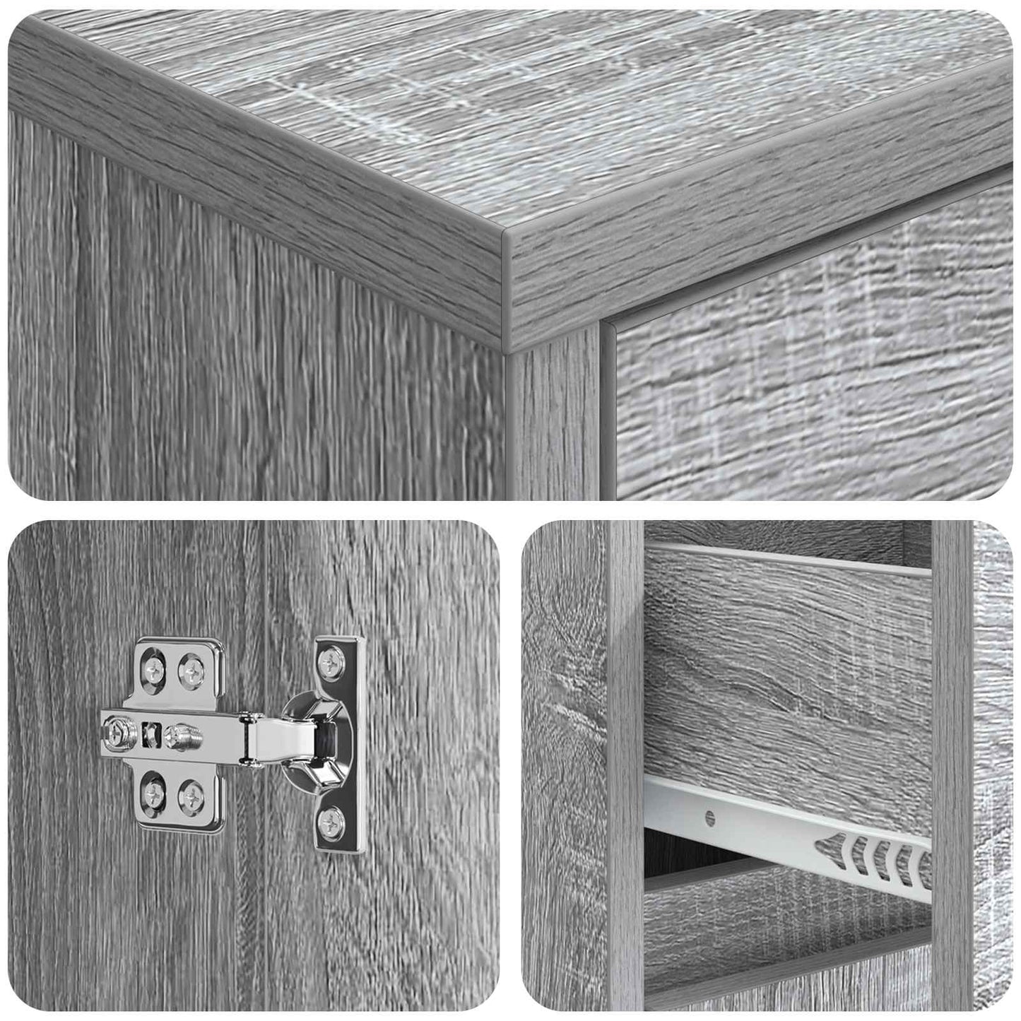 vidaXL Bathroom Cabinet Grey Sonoma 30 x 33 x 190 cm Engineered Wood