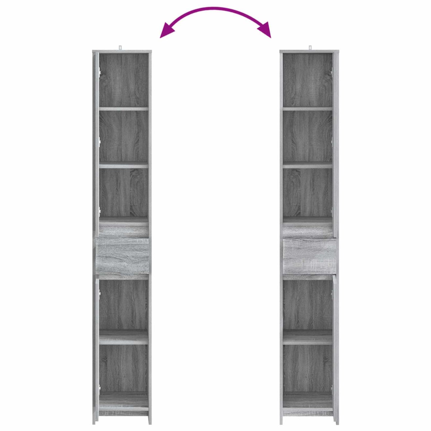 vidaXL Bathroom Cabinet Grey Sonoma 30 x 33 x 190 cm Engineered Wood