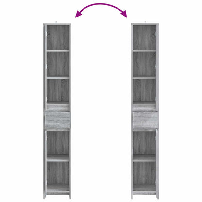 vidaXL Bathroom Cabinet Grey Sonoma 30 x 33 x 190 cm Engineered Wood