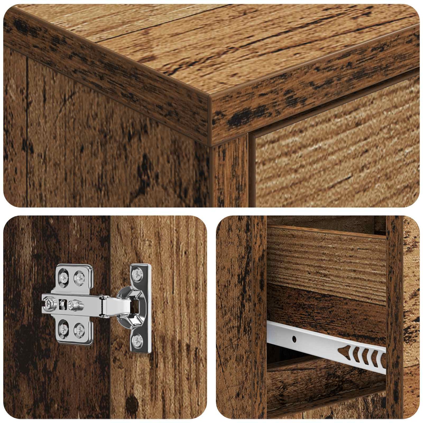 vidaXL Bathroom Cabinet Old Wood 30 x 33 x 190 cm Engineered Wood