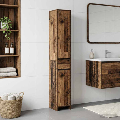vidaXL Bathroom Cabinet Old Wood 30 x 33 x 190 cm Engineered Wood