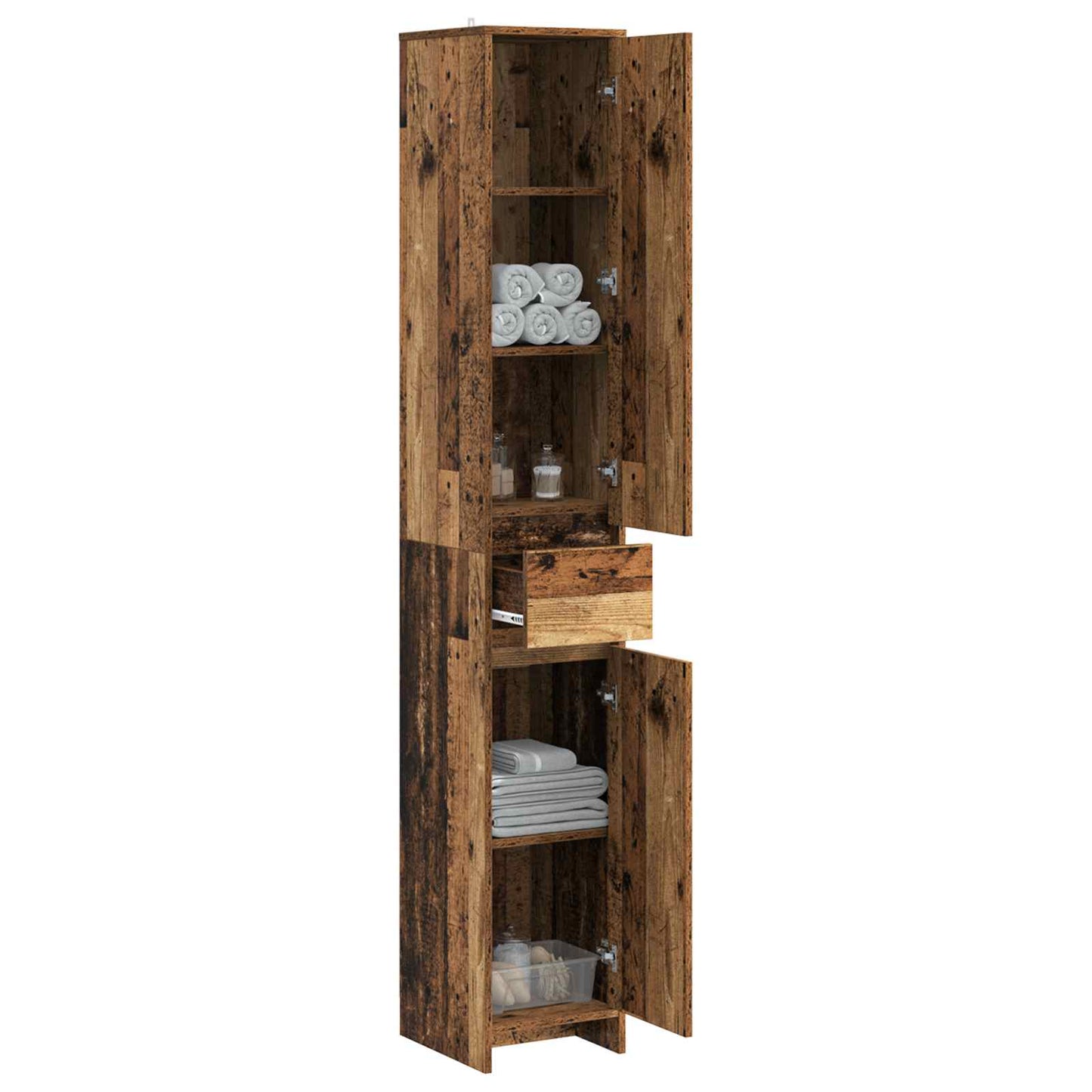 vidaXL Bathroom Cabinet Old Wood 30 x 33 x 190 cm Engineered Wood