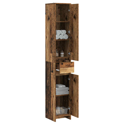 vidaXL Bathroom Cabinet Old Wood 30 x 33 x 190 cm Engineered Wood