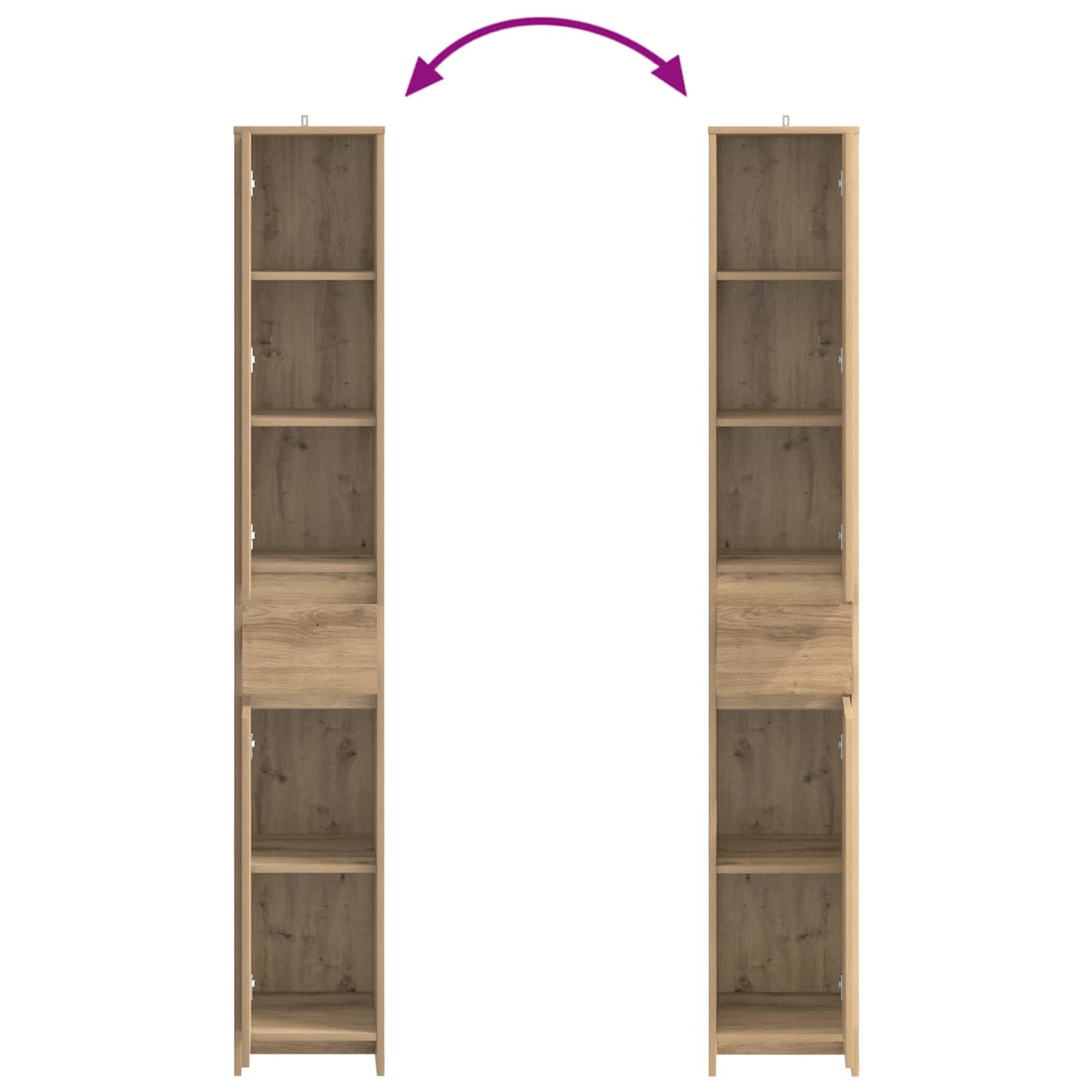 vidaXL Bathroom Cabinet Artisan Oak 30 x 33 x 190 cm Engineered Wood