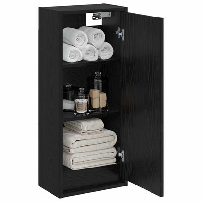 vidaXL Wall-mounted Sink Vanity Black Oak 35 x 20 x 81 cm