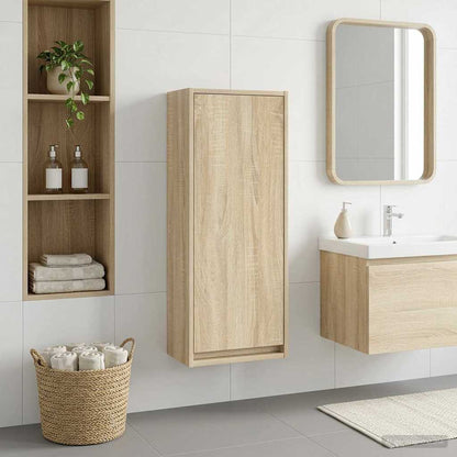 vidaXL Wall-mounted Sink Vanity Sonoma Oak 35 x 20 x 81 cm