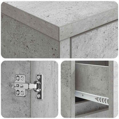 vidaXL Wall-mounted Sink Vanity Concrete Grey 35 x 20 x 81 cm