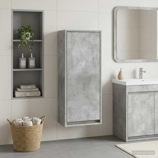 vidaXL Wall-mounted Sink Vanity Concrete Grey 35 x 20 x 81 cm
