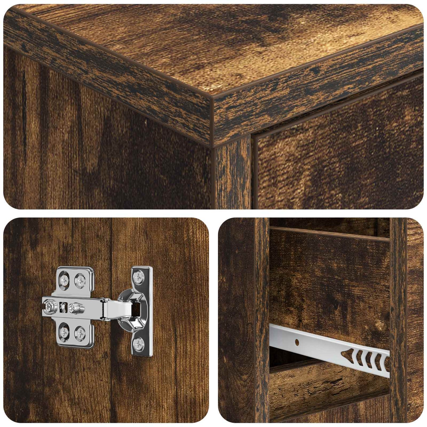 vidaXL Wall-mounted Sink Vanity Smoked Oak 35 x 20 x 81 cm