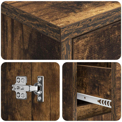 vidaXL Wall-mounted Sink Vanity Smoked Oak 35 x 20 x 81 cm