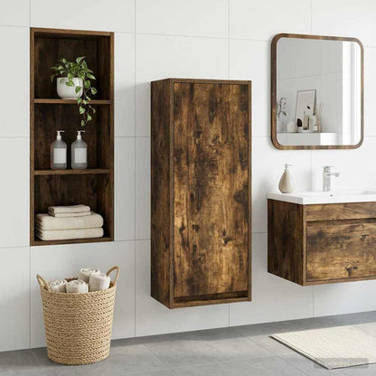 vidaXL Wall-mounted Sink Vanity Smoked Oak 35 x 20 x 81 cm