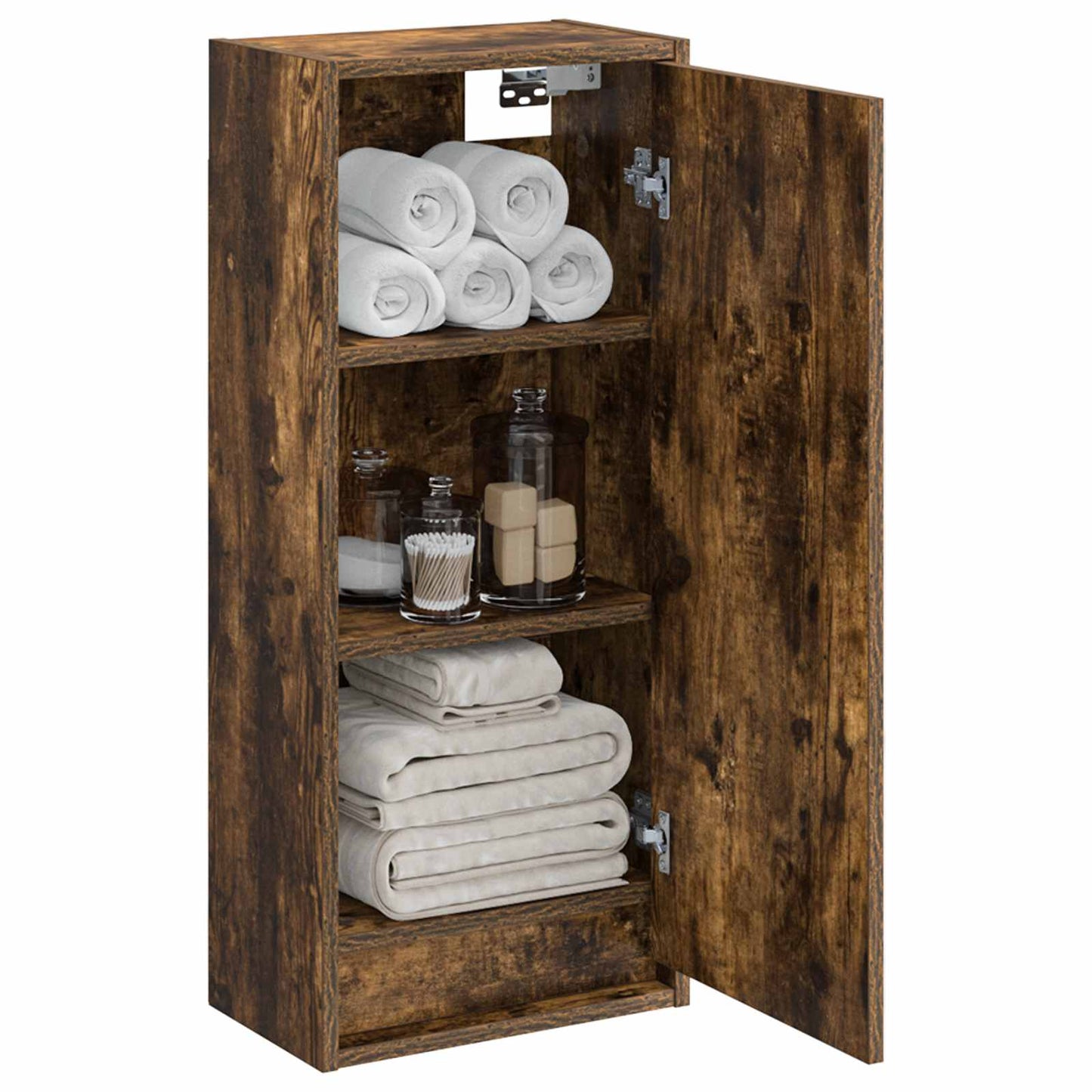 vidaXL Wall-mounted Sink Vanity Smoked Oak 35 x 20 x 81 cm