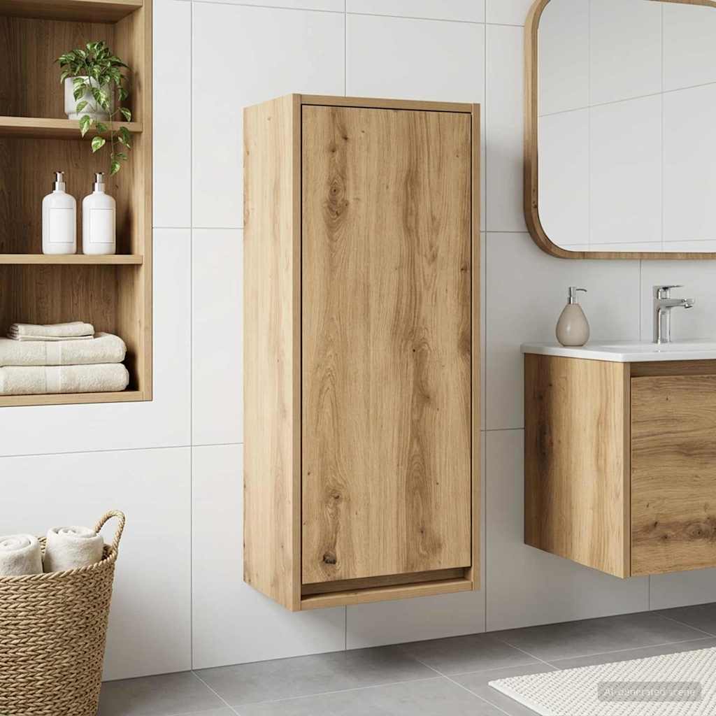 vidaXL Wall-mounted Sink Vanity Artisan Oak 35 x 20 x 81 cm