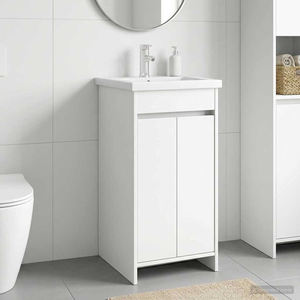 vidaXL Bathroom Vanity with Sink White 42 x 40 x 84.5 cm