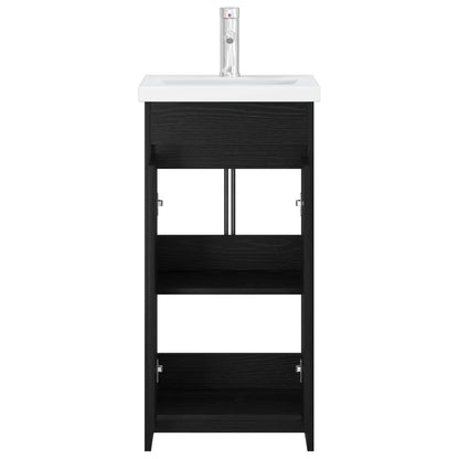 vidaXL Bathroom Vanity with Sink Black Oak 42 x 40 x 84.5 cm