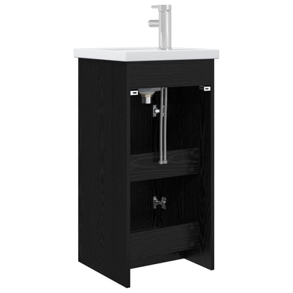vidaXL Bathroom Vanity with Sink Black Oak 42 x 40 x 84.5 cm
