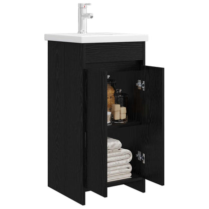 vidaXL Bathroom Vanity with Sink Black Oak 42 x 40 x 84.5 cm