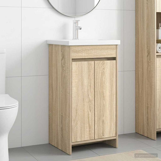vidaXL Bathroom Vanity with Sink Sonoma Oak 42 x 40 x 84.5 cm