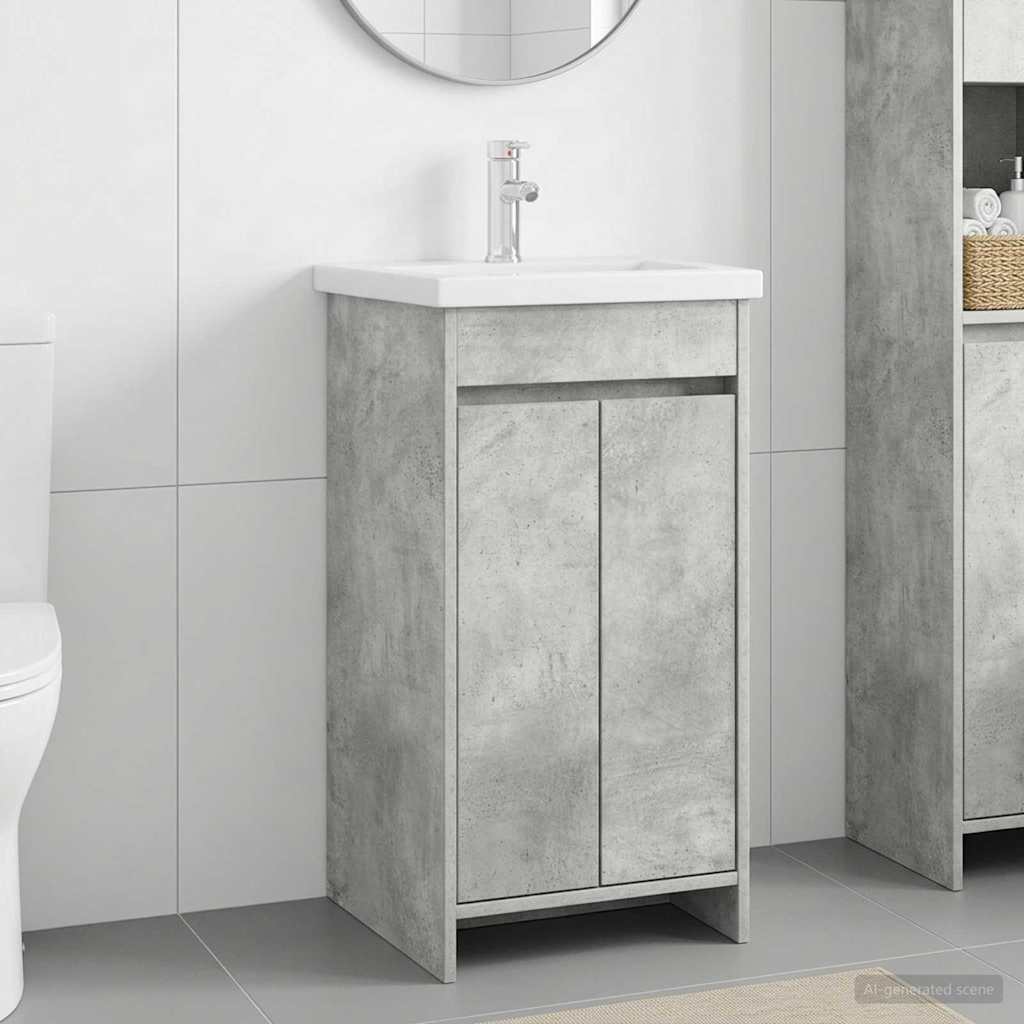 vidaXL Bathroom Vanity with Sink Concrete Grey 42 x 40 x 84.5 cm