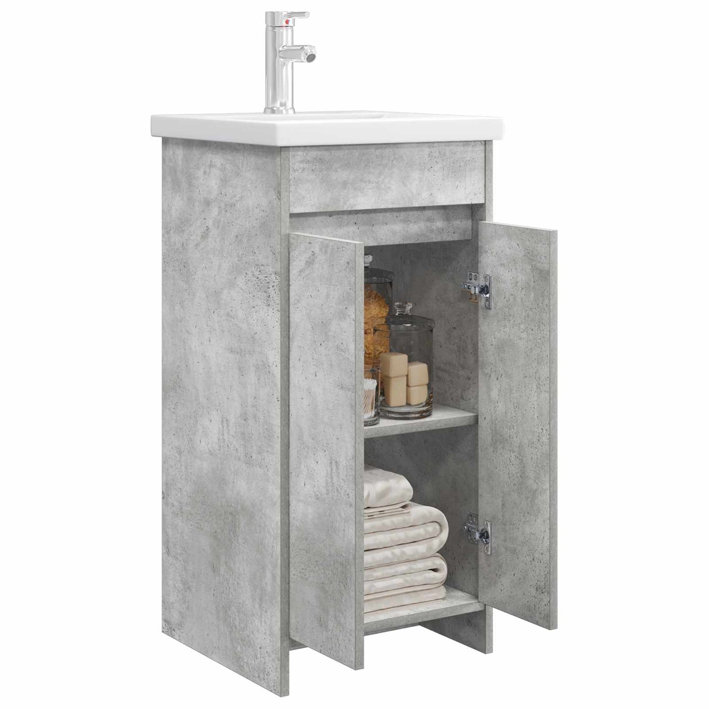 vidaXL Bathroom Vanity with Sink Concrete Grey 42 x 40 x 84.5 cm