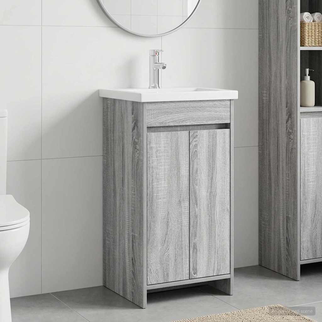 vidaXL Bathroom Vanity with Sink Grey Sonoma 42 x 40 x 84.5 cm